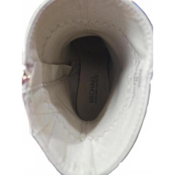 Michael Simon Women's Cream Leather Ankle Boots with Block Heel Vintage Retro 70 - Picture 5 of 8